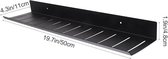 Luxshiny Space Aluminum Wall Rack Black Hanging Storage Shelf for Bathroom Wall-Mounted Multi-use Organizer with Creative Design Modern Floating Shelf for Perfume and Items
