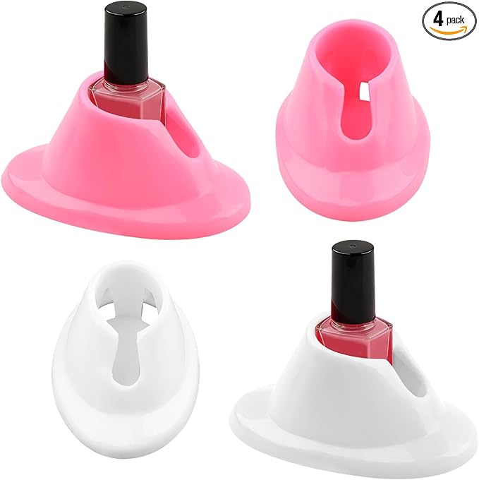 4PCS Nail Polish Bottle Holder Soft Rubber Nail Polish Bottle Holder Anti-Spill Bottles Stand Nails Holders For Painting Manicure Display Tools Nails Polishes Accessories