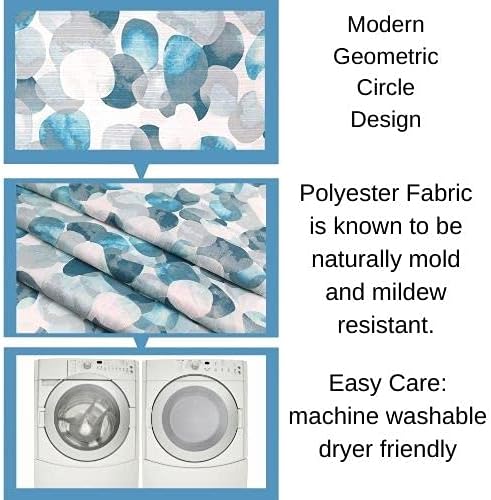 Serafina Home Mineral Blue Teal Modern Fabric Shower Curtain for Bathroom: Cascading Water Splash Pattern of Turquoise, Aqua, and White