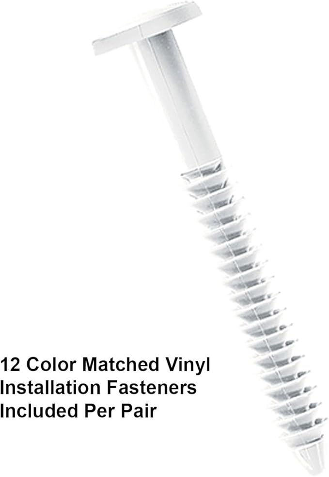 Exterior Solutions Standard Louver Exterior Vinyl Shutter, White (Pair), 15 Inch x 63 Inch