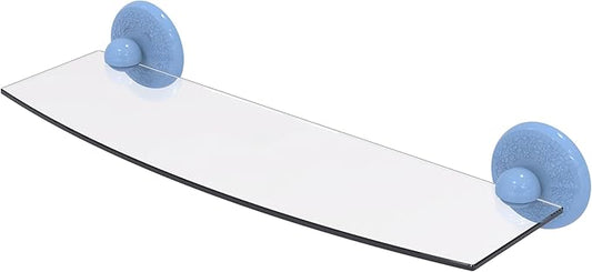 Allied Brass PMC-33/18-FTB Prestige Monte Carlo Collection 18 Inch Glass Shelf, Flat Troll Blue