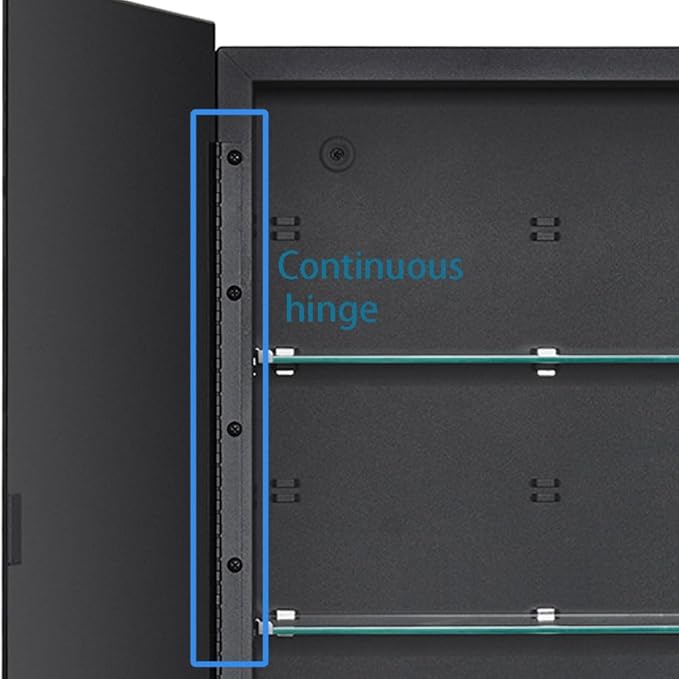 IDYLLOR Black Bathroom Medicine Cabinet with Beveled Edge Mirrored Door 24 x 30 inch, Recessed or Surface Mount, with Adjustable Glass Shelves