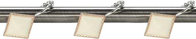 Corinthia Decorative Yellow Shower Curtain Hooks,Roller Ring Balls Designed Gold Hooks for Bathroom Curtains,Set of 12