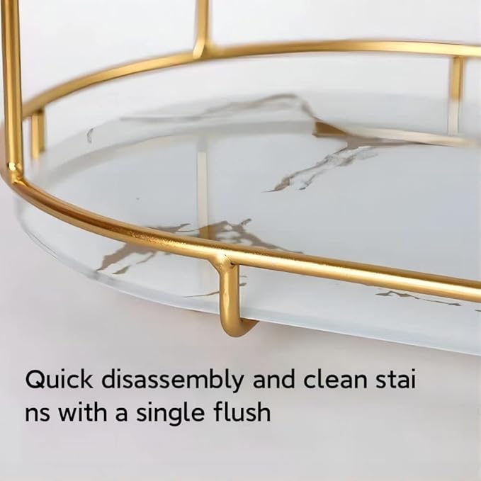 Gold Storage Rack, Bathroom Table Shelf, Perfume Tray, Beautiful Appearance, Super Capacity, Complete Your Daily Storage (QS-20-1) (QS-20)