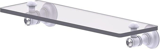 Allied Brass CC-1-16-WHM Carolina Crystal Collection 16 Inch Glass Shelf, Matte White