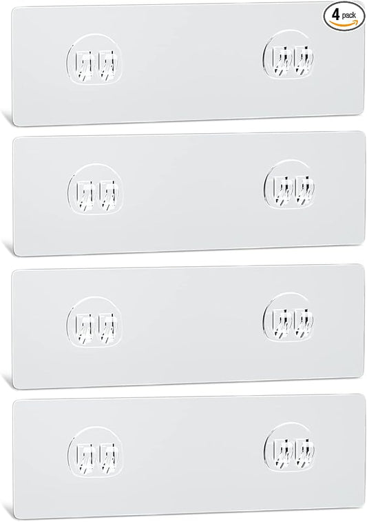 AKTECKE Shower Caddy Replacement Stickers, No Drilling Transparent Adhesive Strips for Shower Caddy, Soap Holder, Bathroom Storage Shelves & Kitchen Racks(4pack)