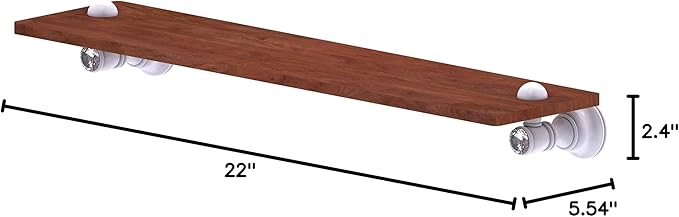 Allied Brass CC-1-22-IRW Carolina Crystal Collection 22 Inch Wood Shelf, Matte White