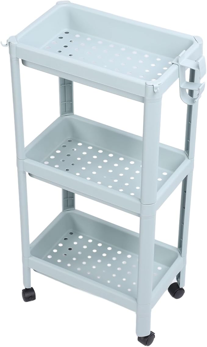 Bathroom Floor Shelf, Bathroom Storage, Open Shelf, Freestanding Corner Shelves, Shelves, Storage Shelves, Nordic (3 Layers (with Wheels)