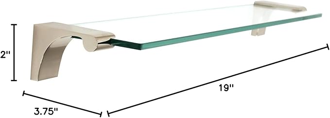 Alno Luna Glass Shelf Size: 18", Finish: Polished Nickel