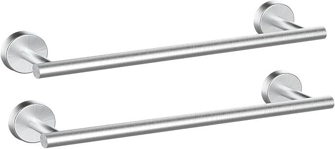 Newfun 16 Inch Brushed Nickel Bathroom Towel Bar, 2Pcs Towel Racks for Bathroom Rod Classic SUS304 Stainless Steel Bathroom Towel Holder Wall Mounted