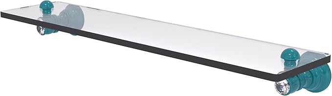 Allied Brass CC-1-22-GLT Carolina Crystal Collection 22 Inch Glass Shelf, Glokzin Teal