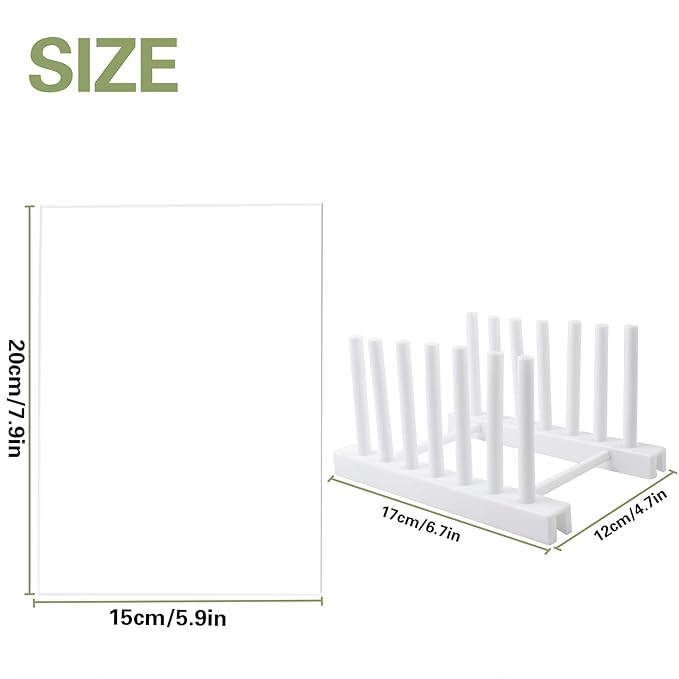 4-Piece Transparent Nail Art Display Set with Plastic Holder, Acrylic False Nail Tips Sample Display, Practice Board with Double-Sided Tape