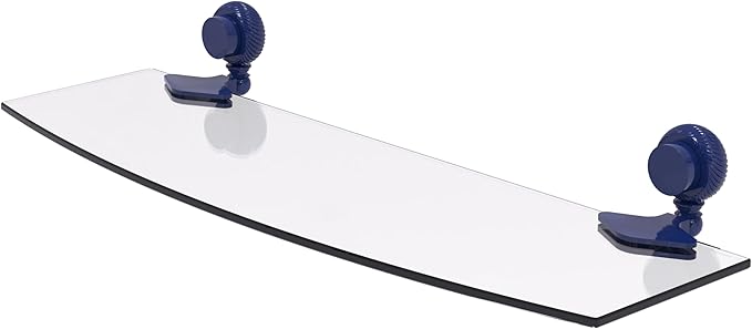 Allied Brass 433T/18-MBL Venus Collection 18 Inch Glass Shelf with Twist Accents, Mediterranean Blue