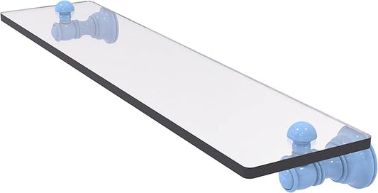 Allied Brass CL-1-22-FTB Carolina Collection 22 Inch Glass Shelf, Flat Troll Blue