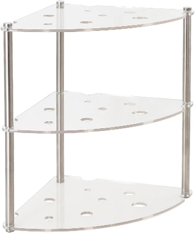 Countertop Organizer Shelf for Bathroom 3-Tier, Kitchen & Office - Acrylic & Metal Storage Rack