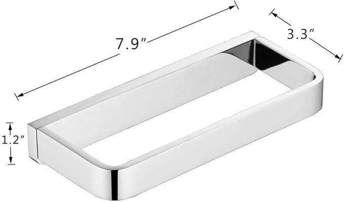 Aothphe Bathroom Towel Ring Brass Square Hand Towel Holder Wall Mounted,Polished Chrome