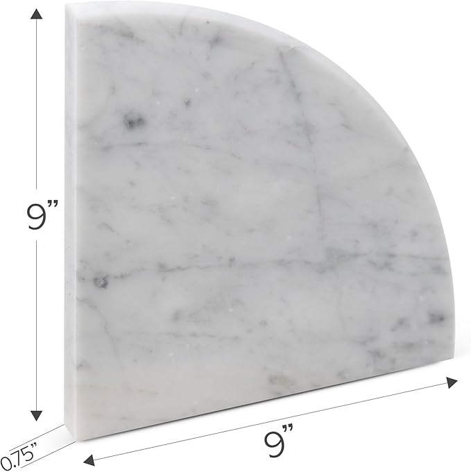 9'' x 9'' x 0.75 Thickness Premium Marble Corner Shelves for Bathroom Wall (Bianco Carrara)