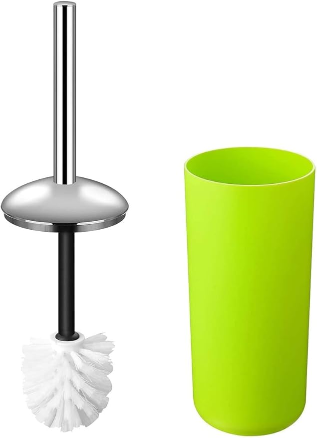 6 Pcs Plastic Bathroom Accessory Set Luxury Bath Accessories Bath Set Lotion Bottles, Toothbrush Holder, Tooth Mug, Soap Dish, Toilet Brush, Trash Can, Rubbish Bin (Green)