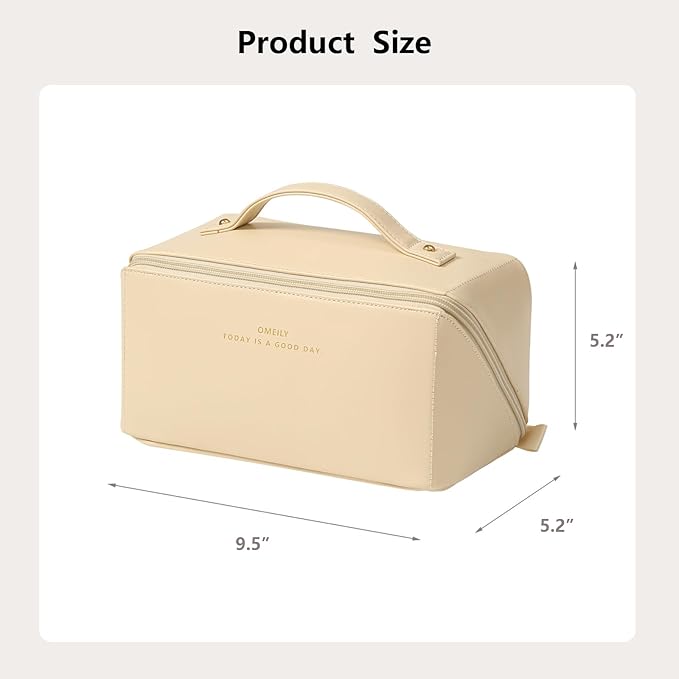 Omeily Travel Makeup Bag Toiletry Bag for Women Large Cosmetic Travel Bag Makeup Storage Box Skincare Organizer Vanity Organizer Bag Multi-Function Makeup Organizer with Compartments Travel essentials