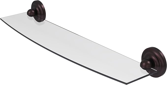 Allied Brass PQN-33/24 Prestige Que Collection 24 Inch Glass Shelf, Antique Bronze