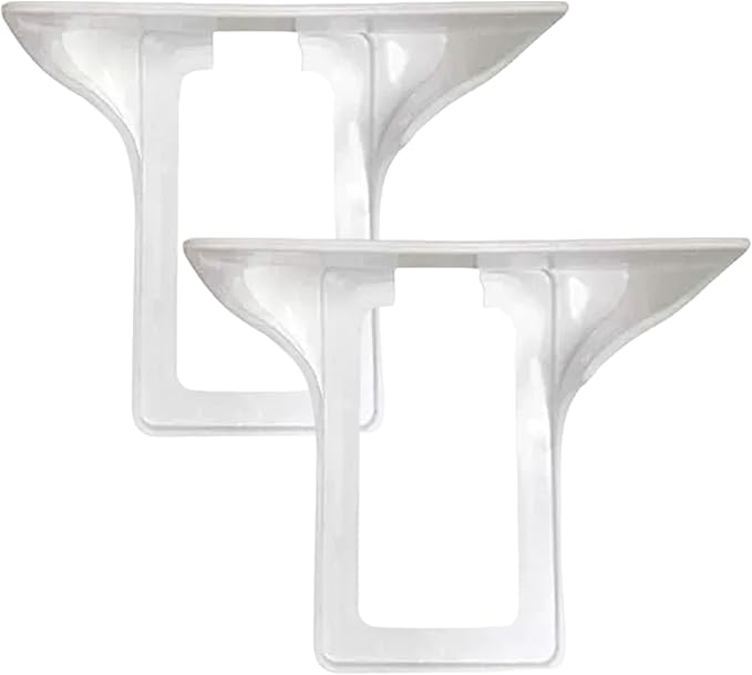Outlet Shelf 2Pcs Sturdy & Smooth White PP Wall Outlet Shelf with Cord Hole Space-Saving Holder for Bathroom Products, Kitchen Accessories, Electronics