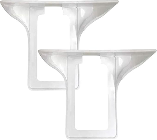 Outlet Shelf 2Pcs Sturdy & Smooth White PP Wall Outlet Shelf with Cord Hole Space-Saving Holder for Bathroom Products, Kitchen Accessories, Electronics