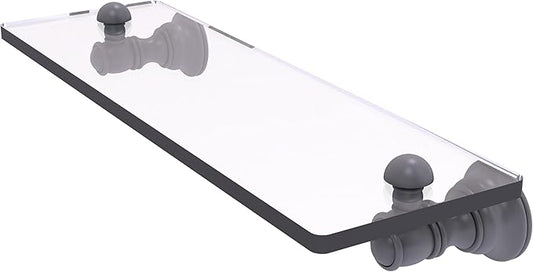 Allied Brass CL-1-16-GYM Carolina Collection 16 Inch Glass Shelf, Matte Gray