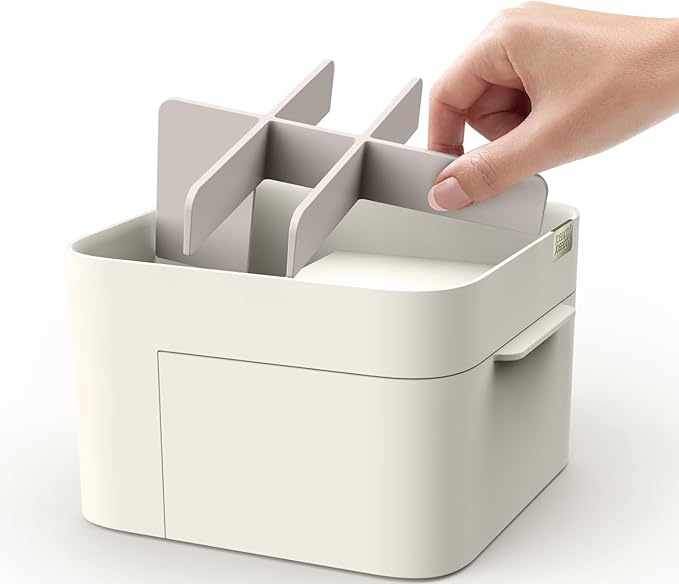 Joseph Joseph 75004 Viva Makeup Cosmetic Storage Organizer with Drawer, Medium, Shell