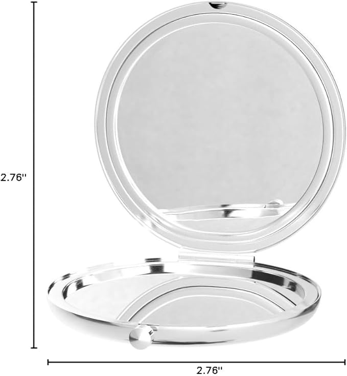 Magnifying Compact Mirror for Purse - 1x/2x Magnification Travel Makeup Mirrors,Small Flower Pocket Mirrors,Handheld 2-Sided Portable Cosmetic Mirror,Compact Mirror for Gift