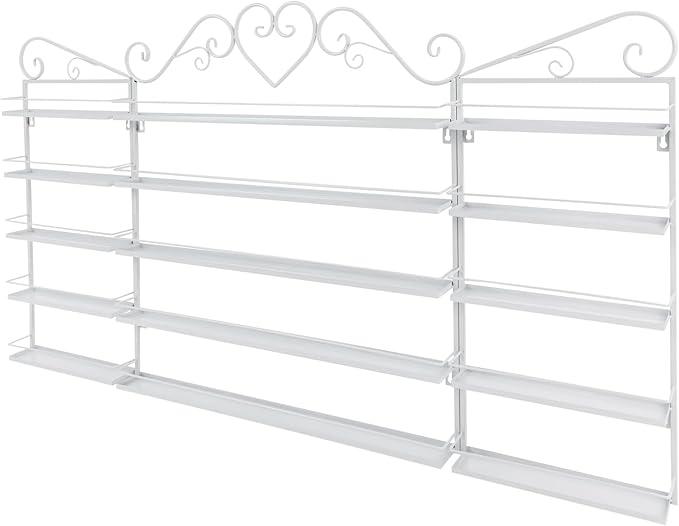 Nail Polish Rack Wall Mounted, 3Pcs 5-Tier Nail Polish Organizer, Metal Nail Polish Storage Holder, Multifunctional Organizer for Essential Oil Perfume at Home Salon Spa(White)