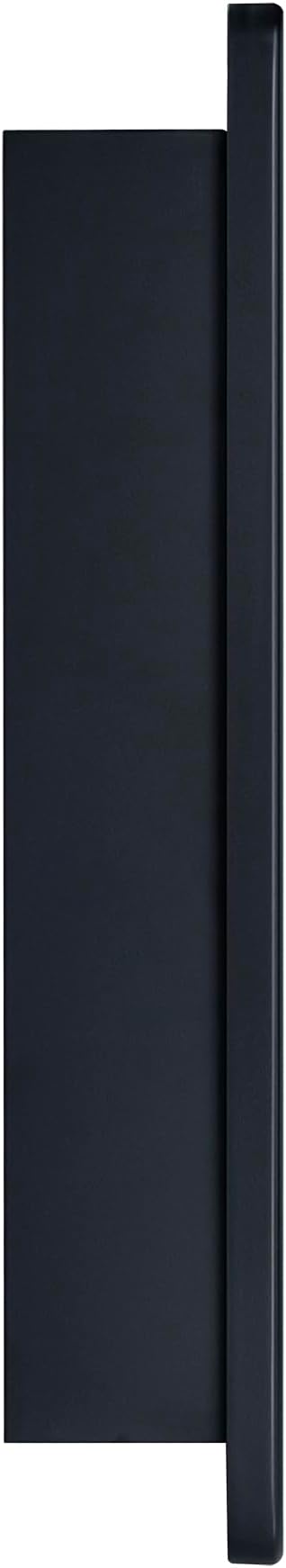 TEHOME Surface Mount 16.5x27.5'' Black Bathroom Medicine Cabinet with Mirror Matt Black Metal Framed Rounded Rectangle Medicine Cabinet with Beveled Mirror 3 Adjustable Glass Shelves