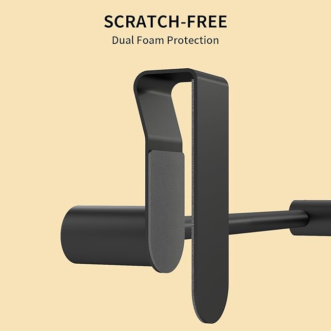 YUMORE 12" Over the Cabinet Towel Bar, 2 Pack Matte Black Stainless Steel Kitchen Door Towel Holder, Anti-Slip & No Drill