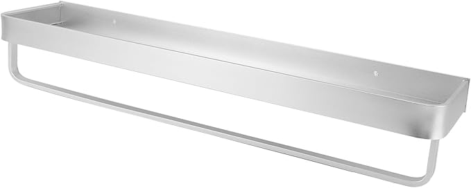 JTLB Space Aluminum Bathroom Shelf Punch Wall Mounted Floating Bathroom Shelf for Kitchens Laundry Rooms 60cm (Without Hook)