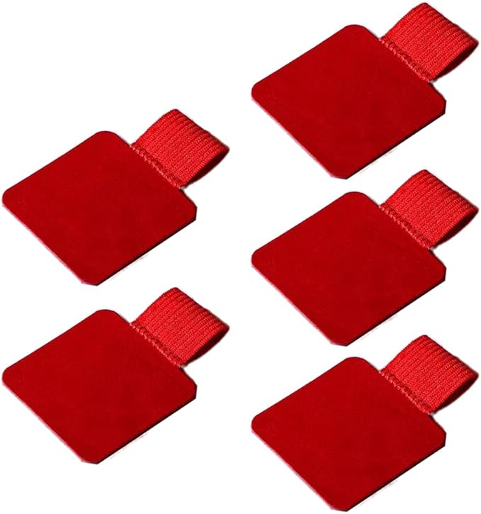 5 Pieces Self Adhesive Leather Pen Holder Adjustable Pen Loop Holder With Elastic Band Anti-lost Pen Stationery Supplies Elastic Loop For Pens, Red