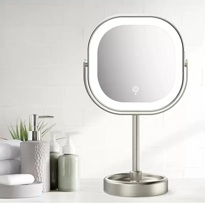 Conair Rotating Wireless LED Mirror with 2 Magnification Sides of 1X/10X