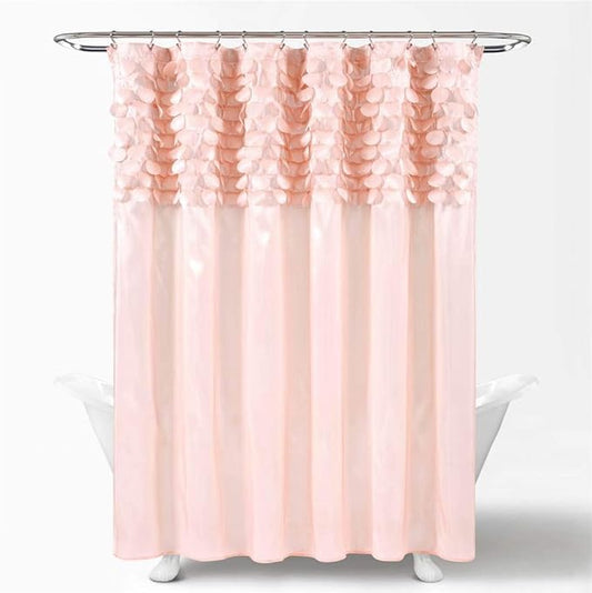 Lush Decor Lillian Shower Curtain Single 72" W x 72" L Blush - Pink Shower Curtains for Bathroom - Bathroom Curtain - Glam Bathroom Decor