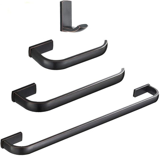WINCASE Bronze Hardware Accessories Set Oil Rubbed, Bathroom Towel Bar Set Brass 4 Piece Wall Mounted Toilet Paper Towel Holder