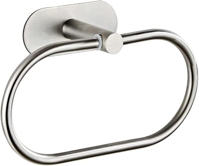 Towel Ring Self Adhesive No Drill Hand Towel Holder for Bathroom SUS 304 Stainless Steel Brushed Nickel Towel Rack(Silvery)