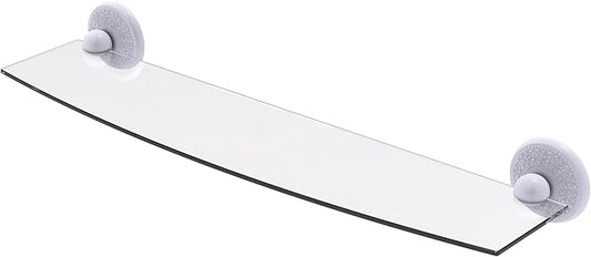 Allied Brass PMC-33/24-WHM Prestige Monte Carlo Collection 24 Inch Glass Shelf, Matte White