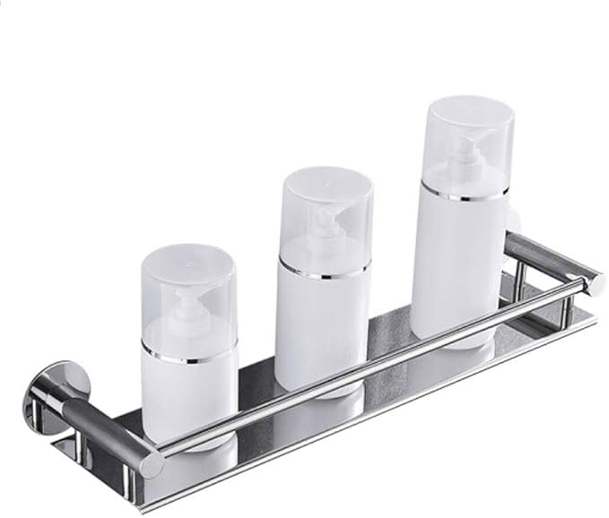 AGYH Stainless Steel Bathroom Mirror Front Shelf Single-Layer Storage Rack Bathroom Wall Hanging (Free Punching) (Size : 59cm)