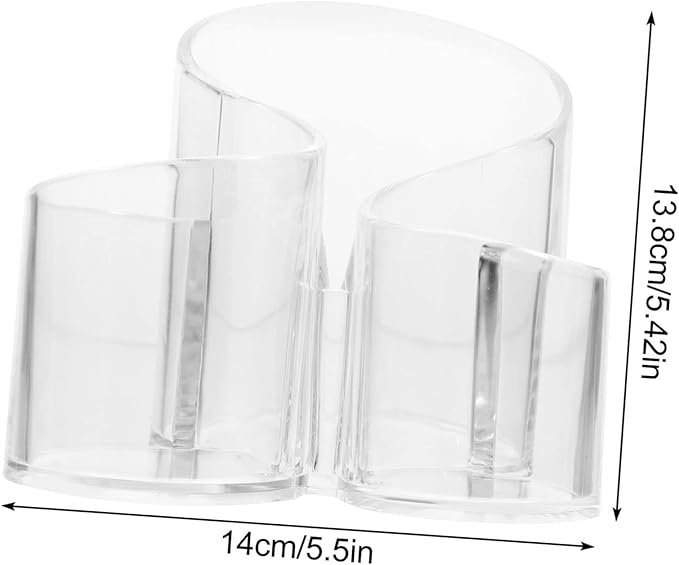 1pc Transparent Makeup Brush Holder Creative Cosmetic Tool Container Pen Storage Box for Eyeliner Lipstick and Office Supplies Organization