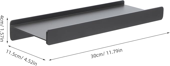 POPETPOP Aluminum Alloy Bathroom Shelf 12 Inch Wall Mount Floating Storage Rack Space Saving Metal Hanging Shelf for Bathroom and Kitchen Organizer