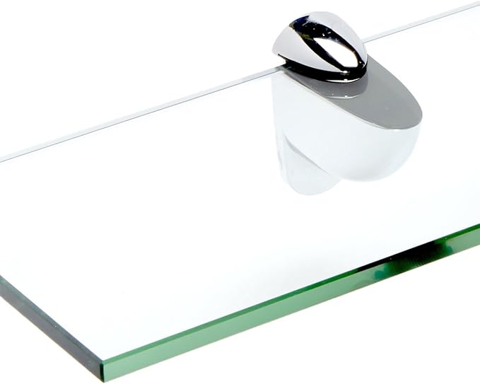 Spancraft Glass H-8x18-Chrome Heron Glass Shelf, Chrome, 8" x 18"