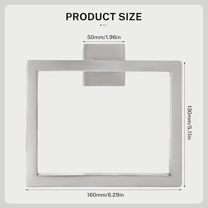 Brushed Nickel Towel Ring Towel Holder for Bathroom Bath Towel Hanger Stainless Steel Bathroom Hardware Accessories Wall-Mounted Towel Rack