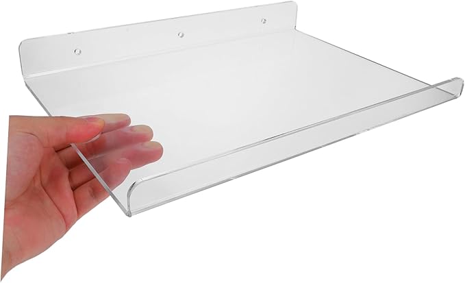 Hemobllo Acrylic Floating Shelf for Bathroom Clear Wall Mounted Storage Rack Small Easy Installation No Drilling Required for Organizing Toiletries Cosmetics and More