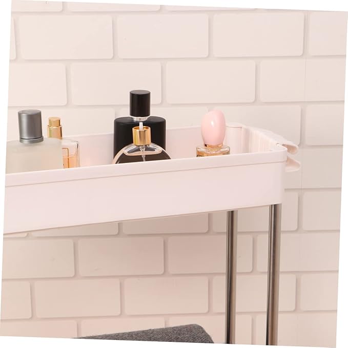 Cabilock 1pc Plastic Multi-Layer Bathroom Storage Rack White Organizer for Kitchen and Bathroom Space-Saving Shelf for Toiletries and Accessories