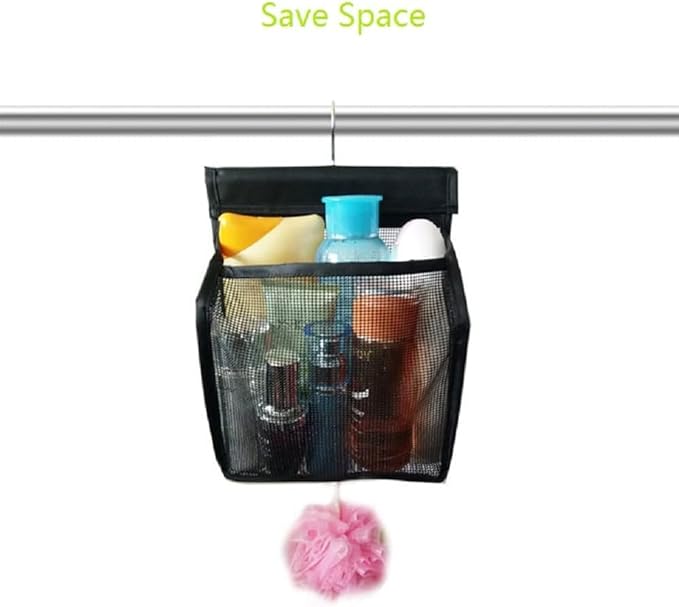 Hanging Mesh Shower Caddy Organizer Bathroom Storage Bag with Hooks for College Dorm, Gym, Swimming,RV and Travel