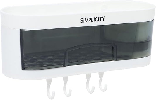 ULTECHNOVO Wall-Mounted Bathroom Shelf Storage Rack, Plastic No-Drill Multipurpose Wall Shelves for Kitchen and Bathroom Organization, Space-Saving Storage Solution Random Color