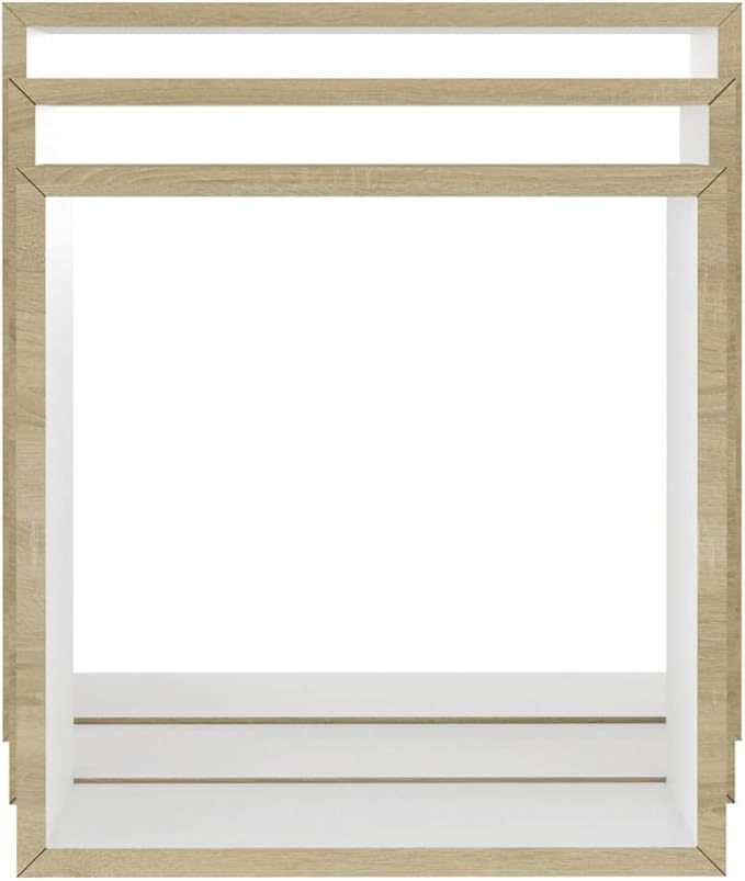 Wall Cube Shelves 3 pcs White and Sonoma Oak Modern Floating Shelves Set for Living Room Bedroom Decor with Invisible Mounting System Storage Display Organizer