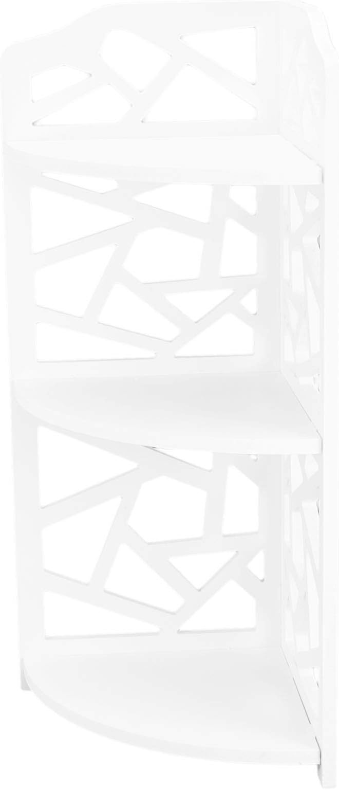 ZJchao Corner Shelf Stand, Bathroom Shelves Bathroom Storage Shelf 3 Tier Corner Shelves, Plant Standing Rack, Standing Corner Shelf, Bedroom Organizer Corner Rack with Hollow Design